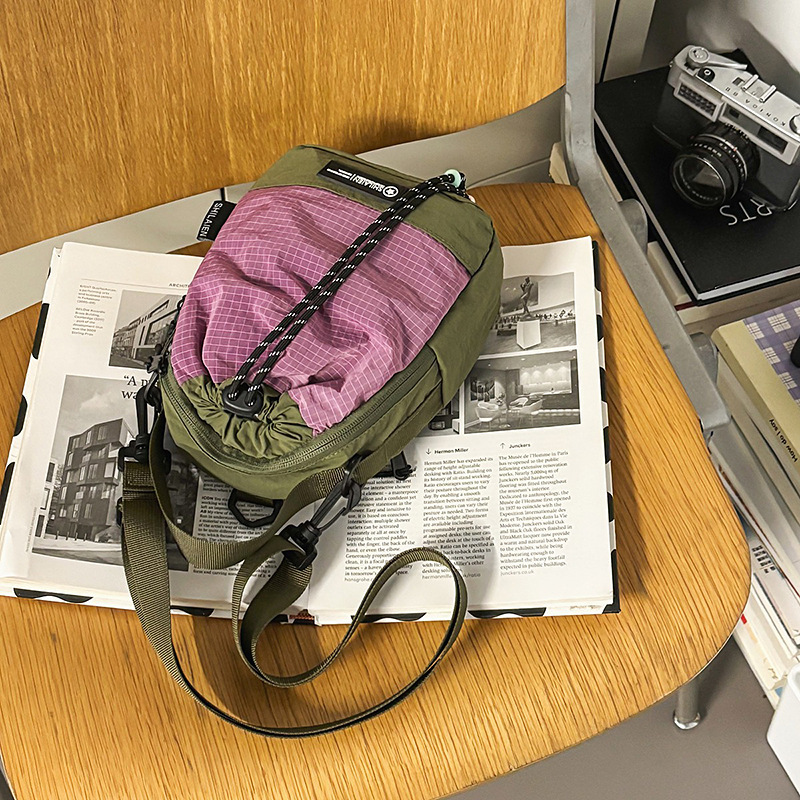 新款户外骑行斜挎包抽绳多功能手机包骑行旅行露营水杯男女款包包|undefined