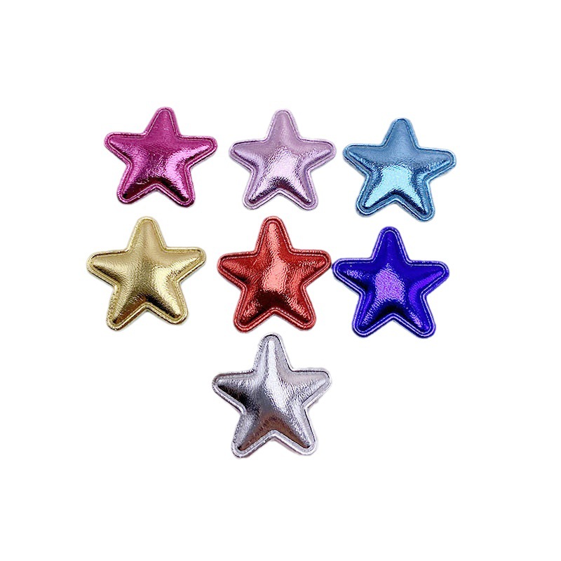 Accesorios de la joyería de bricolaje tela 2,5 cm PU estrella de cinco puntas horquilla para niños tocado bolsa papelería Decoración Accesorios estrella