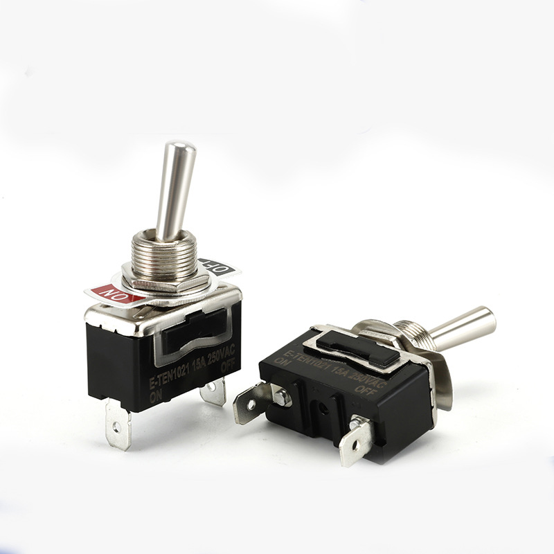 E-TEN1021钮子开关 2脚2档摇柄启动开关 黑色插脚电源开关 OFF-ON