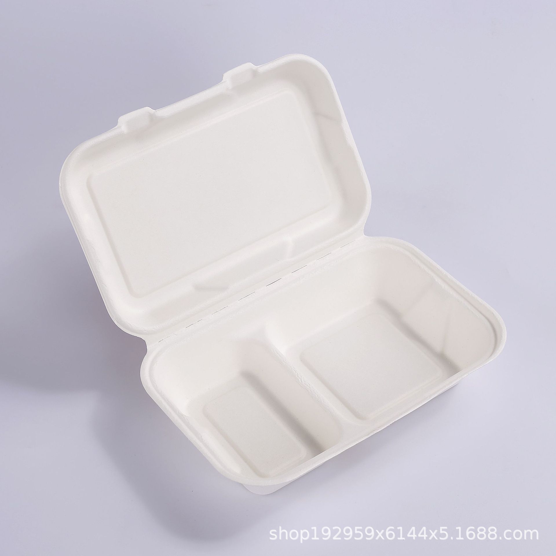 Caja desechable para llevar hecha de bagazo de caña de azúcar