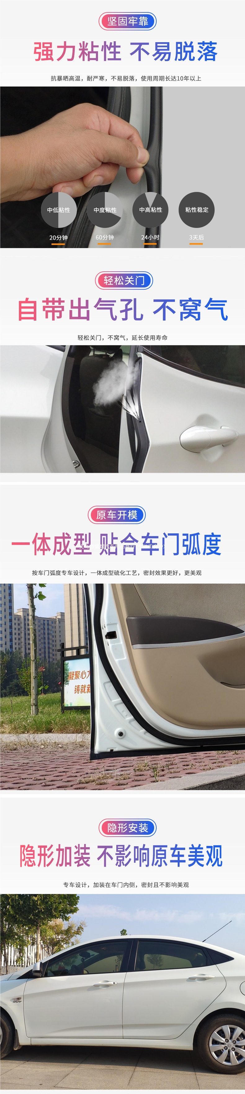 Suitable for Geely Xingyue, car door sealing strip, vehicle-specific soundproofing strip, full vehicle dustproof and waterproof modification, noise reduction rubber strip