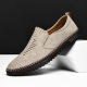 2025 Men's Shoes Outdoor Casual Shoes Slip-on Flat Handmade Leather Shoes Spring Low-top plus size Cross-border Loafer Noodles