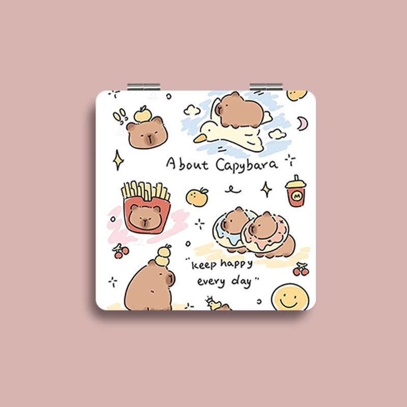 Lindo espejo pequeño Sanrio Kulomi espejo de maquillaje portátil de alto valor espejo de maquillaje portátil dormitorio de estudiantes espejo de maquillaje plegable