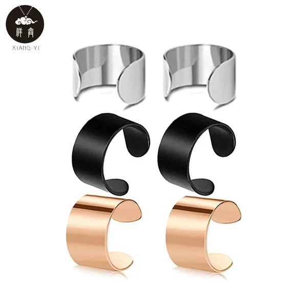 Trendy European and American Aliexpress Tassel Stainless Steel Ear Cuffs and Clip-On Earrings for Foreign Trade and Cross-Border E-Commerce Minimalist Supply