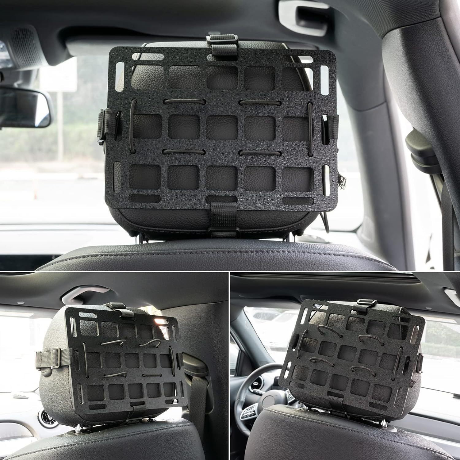 Car seat tactical hanging panel MOLLE vehicle storage panel ABS material universal modification part black 43×33