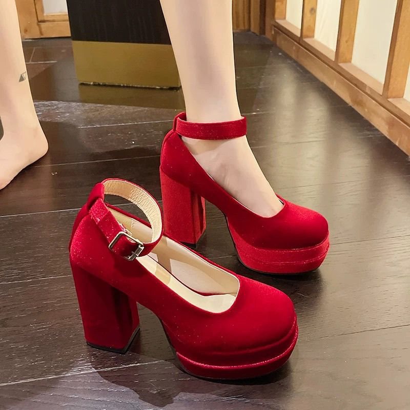 Mary Jane Shoes Spring and Autumn 2024 New French-Style High Heels Retro Thick-Soled Height-Increasing Jk Solid Color Three Styles to Wear Mary Jane Shoes Spring and Autumn 2024 New French-Style High Heels Retro Thick-Soled Height-Increasing Jk Solid Color Three Styles to Wear