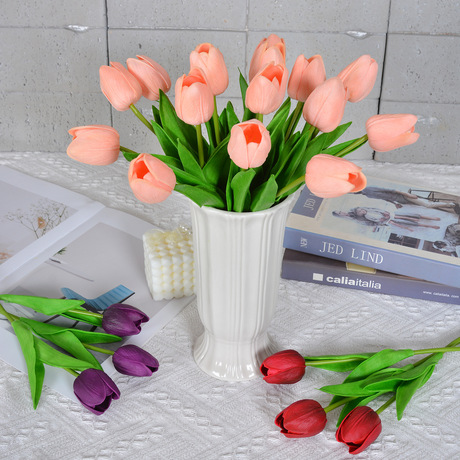 Artificial Tulips Pu Mini Tulip Artificial Flowers, Fake Flowers for Home and We