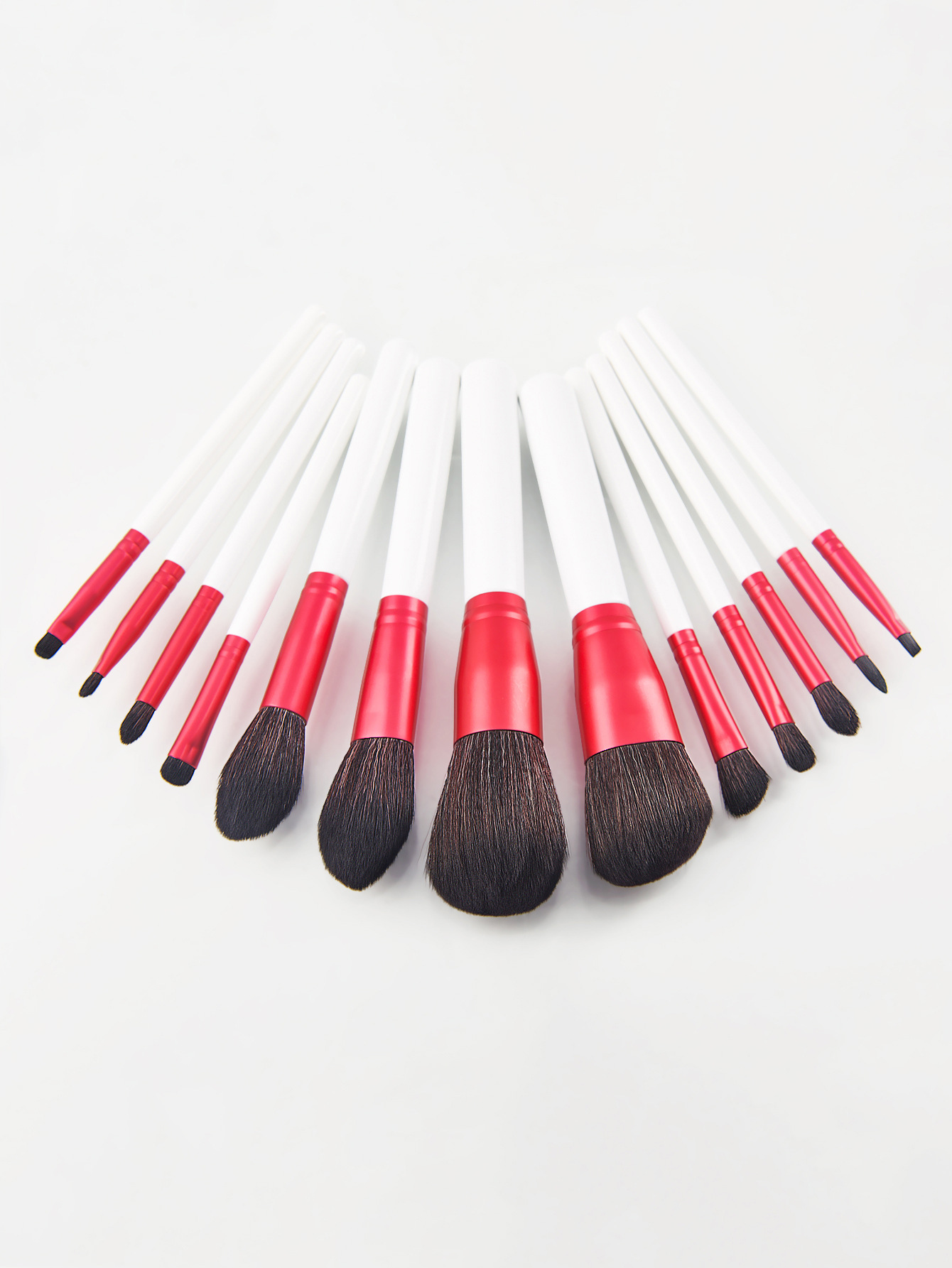Set di 13 pennelli per trucco professionali bianchi di alta qualità, grandi e di alta qualità_voghion.com