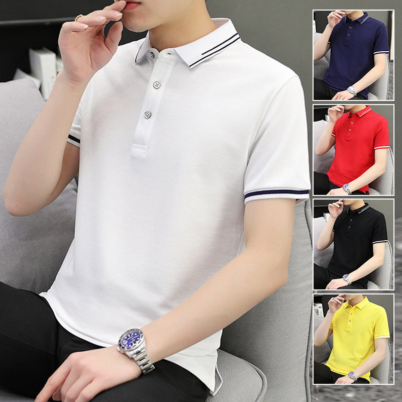 Binjie Carefully Selects Summer High-Quality Men's Short-Sleeved T-Shirts, Cotton Thin Business Lapel Men's Polo Shirts for Men