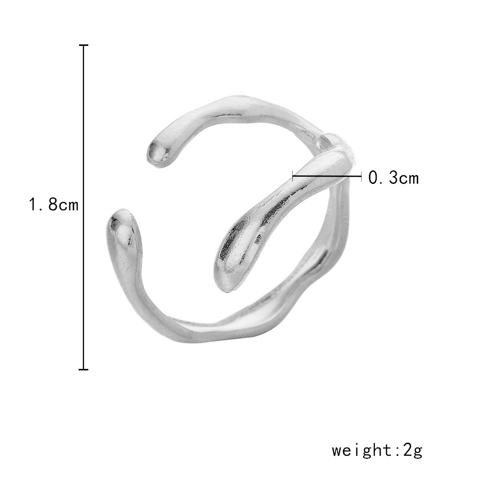 6g Weight Open Ring Classification Adjustable Ring Size 1 Piece Quantity Daily Occasion Stainless Steel Material Star, Heart Shape Pattern Women'S Gender Plating Design Simple Style Style Simple Style Star Heart Shape Stainless Steel Plating Open Ring 1 Piece 74