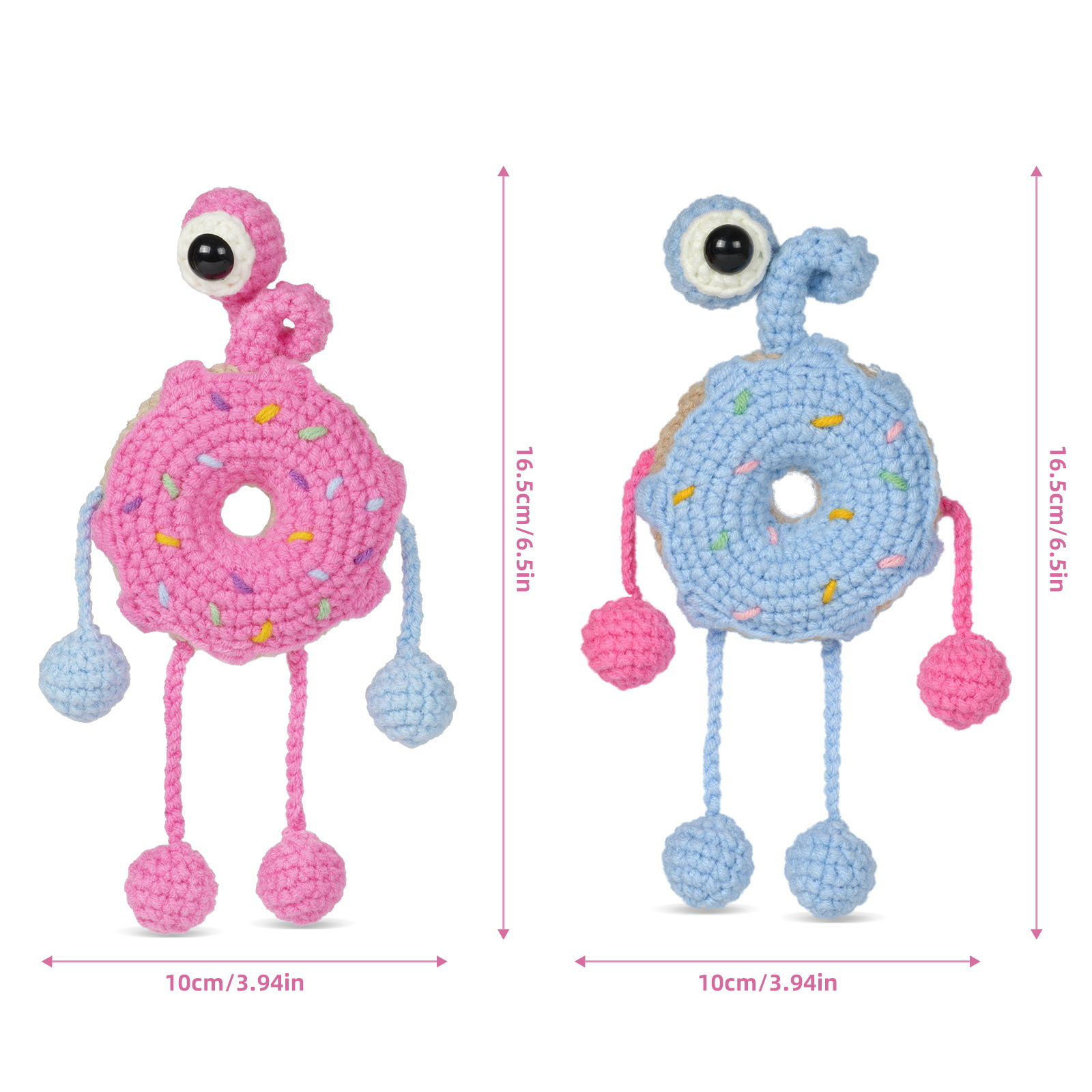 Novo kit de crochê material pacote boneca antropomórfica donut feito à mão faça você mesmo tricô natal_voghion.com