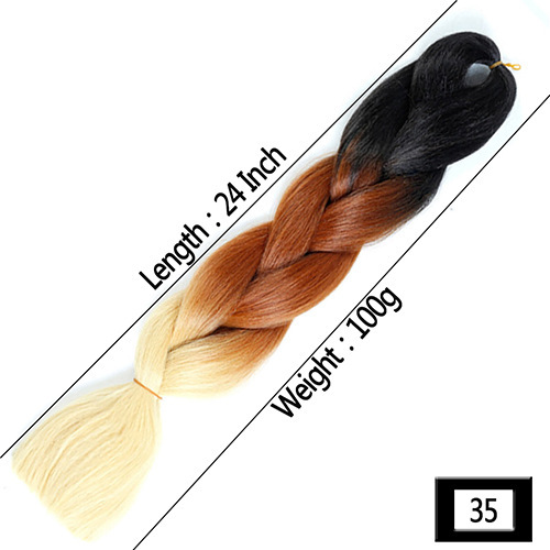 Peruca de comercio exterior gran trenza color gradiente africano gran trenza fibra química de alta temperatura seda trenza pelucina trenzada extensión de pelo