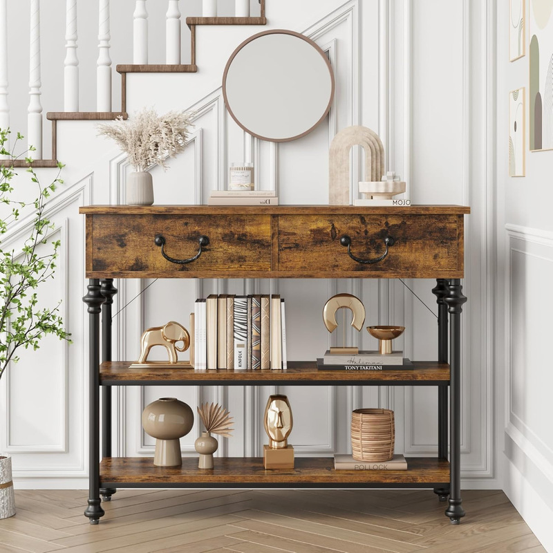 Factory Hot-Selling Farmhouse Style Entryway Side Table, Entryway Table with Storage Shelves, Narrow Side Table Factory Hot-Selling Farmhouse Style Entryway Side Table, Entryway Table with Storage Shelves, Narrow Side Table