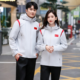 24 New Chinese Team Hooded Sports Coat Couple's Rustic Coat Men's and Women's Track and Field Running Training Jacket Coat
