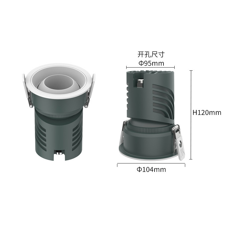 Ángulo ajustable incrustado faro ojo de buey lámpara doméstica sala de estar LED anti-deslumbramiento downlight fábrica de iluminación comercial al por mayor