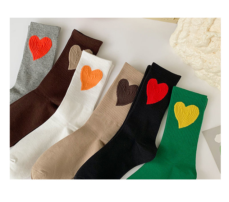 80g Weight Socks Classification Socks Lingerie Type Casual Simple Style Unisex Heart Shape Nylon Polyester Cotton Polyester Crew Socks A Pair