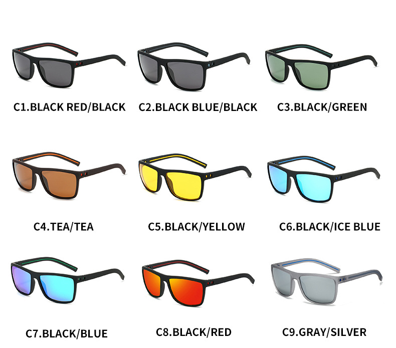60g Weight Full Frame Glasses Structure Sunglasses Classification Tac, UV400 Protection Lens Material Square Glasses Style Outdoor Occasion Geometric Pattern All Seasons Season Unisex Gender Casual Style Grey, Black Color Casual Geometric Tac UV400 Protection Square Full Frame Men's Sunglasses 4