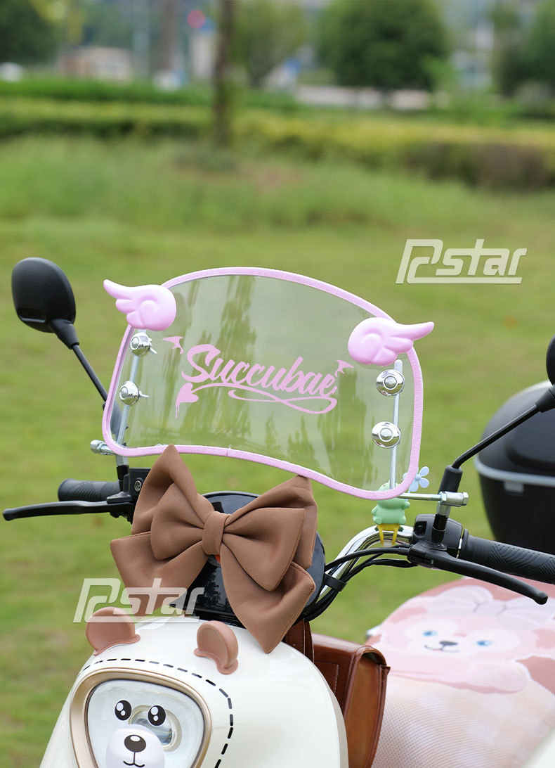 Electric Vehicle Retro Front Windshield Battery Windshield Retro Cute Female Sunny Day Modern Modification