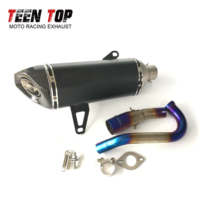 Scorpio Carbon Fiber Tail Section — Exhaust manifold - half-blue-front-section-black-tail-section