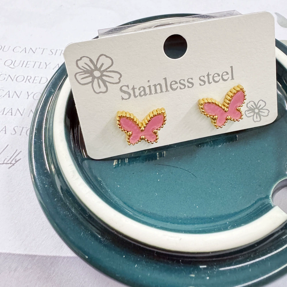 Earrings stainless steel, does not fade, 18 carat