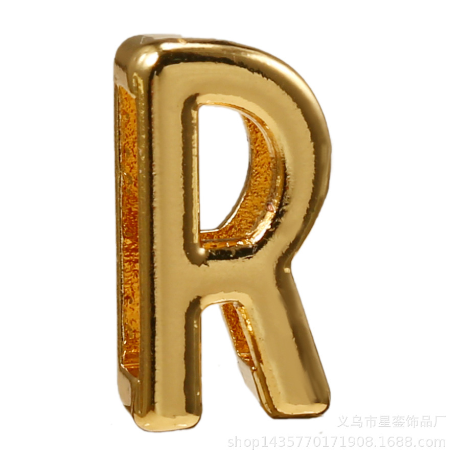 2*10mm長方形の穴の金色のアルファベットのビーズのネットの身の回りの腕時計のブレスレットのdiyの名前のばらの部品