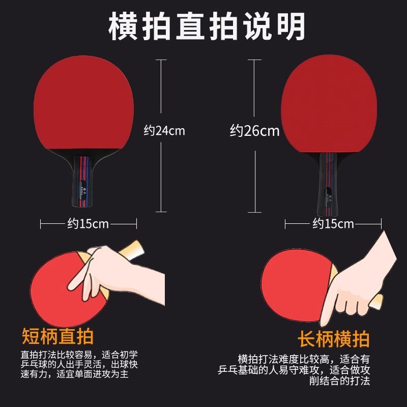 ボカピンポンのラケットの卸売りの2つの規格品の完成品は高弾力を撮影します。|undefined