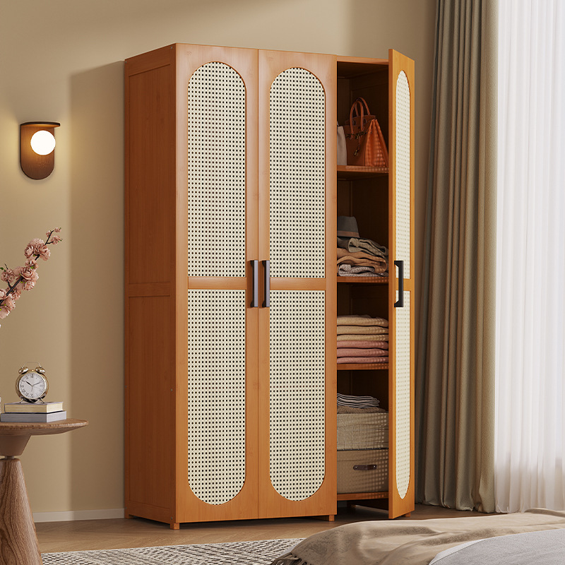 Breathable Door Bedroom Wardrobe Dormitory Simple Dust-Proof Wardrobe Hanging Rack Assembly Coat Rack 2025 Popular Rental House