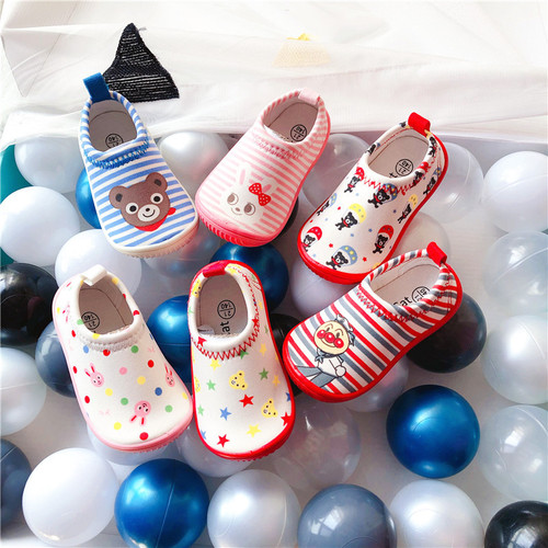 Spring and autumn stretch canvas shoes baby soft sole toddler shoes one-foot kindergarten indoor shoes boys and girls shoes