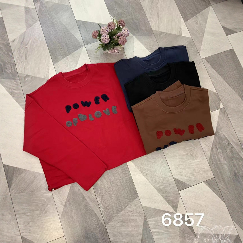 新品韩版宽松圆领长袖套头休闲刺绣字母卫衣|undefined