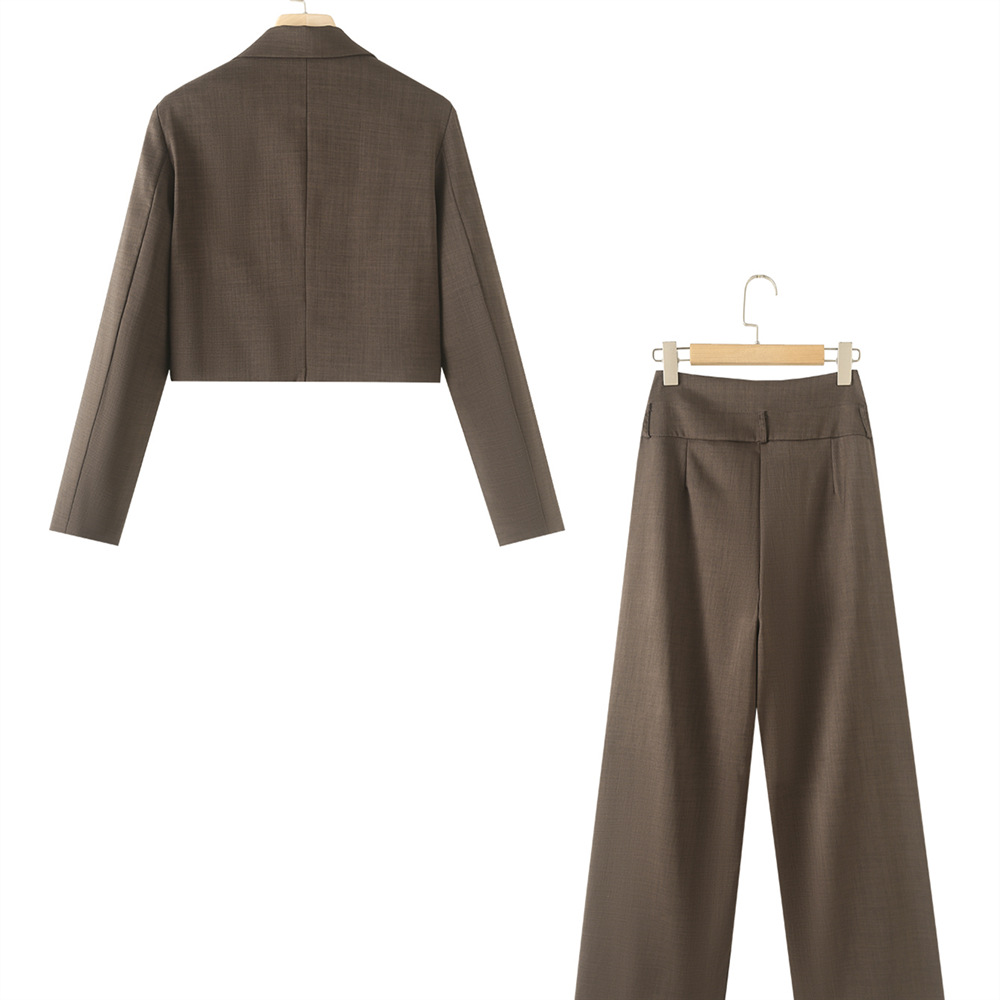 ChicShe Cross-Border Source PB&ZA Moda Donna Autunno Inverno 2024 Stile Francese Completo Blazer Corto Elegante Set Due Pezzi_voghion.com