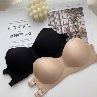 Strapless Bandeau Bra Without Underwire for Women, Wedding Dress, Push-Up, Small Bust, Anti-Slip Invisible Bra