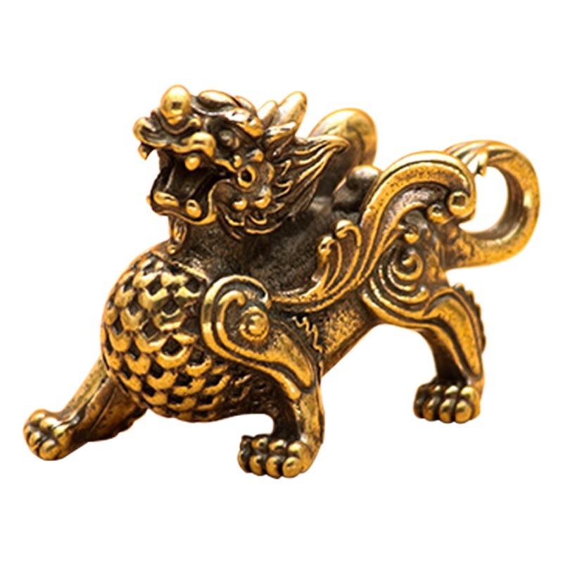 Kirin colgante coche llavero bolsa colgante Navidad puro cobre hacer viejos accesorios de bricolaje puestos regalos