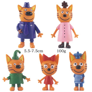 Cross-Border Products 2.5-3inch Three Kittens 5 Dolls Figure Bag 100g