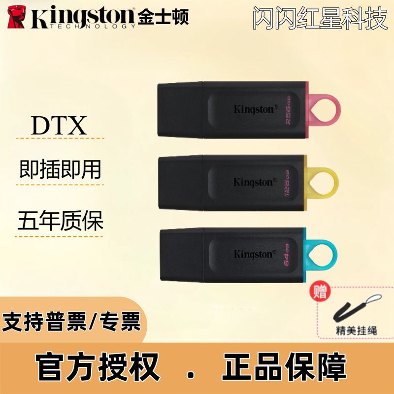 Genuine Kingston 64g 128g 256g USB Flash Drive Dtx Large Capacity USB Flash Drive High Speed Usb3.2 Office USB Flash Drive