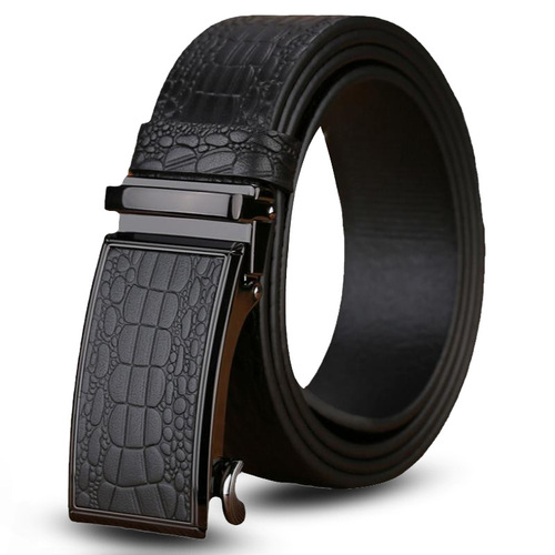 Belts for men wholesale genuine leather business toothless automatic belt men's crocodile pattern pure cowhide high-end trouser belt