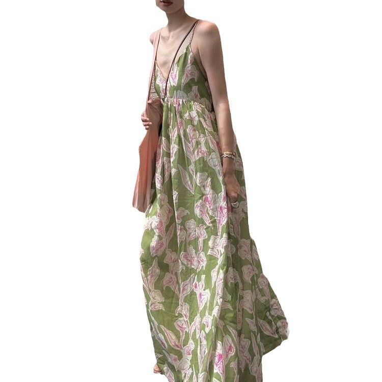 Vestido de mujer al por mayor Tejido importado italiano estilo vacaciones de verano