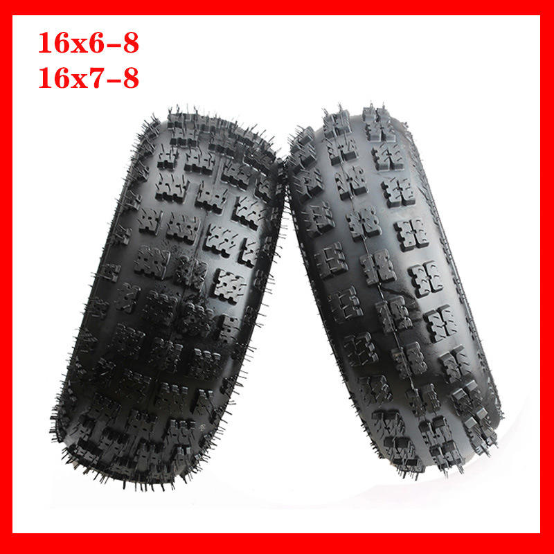 ATV沙滩车配件卡丁车16x6-8寸加厚真空轮胎16X7-8外贸越野轮胎