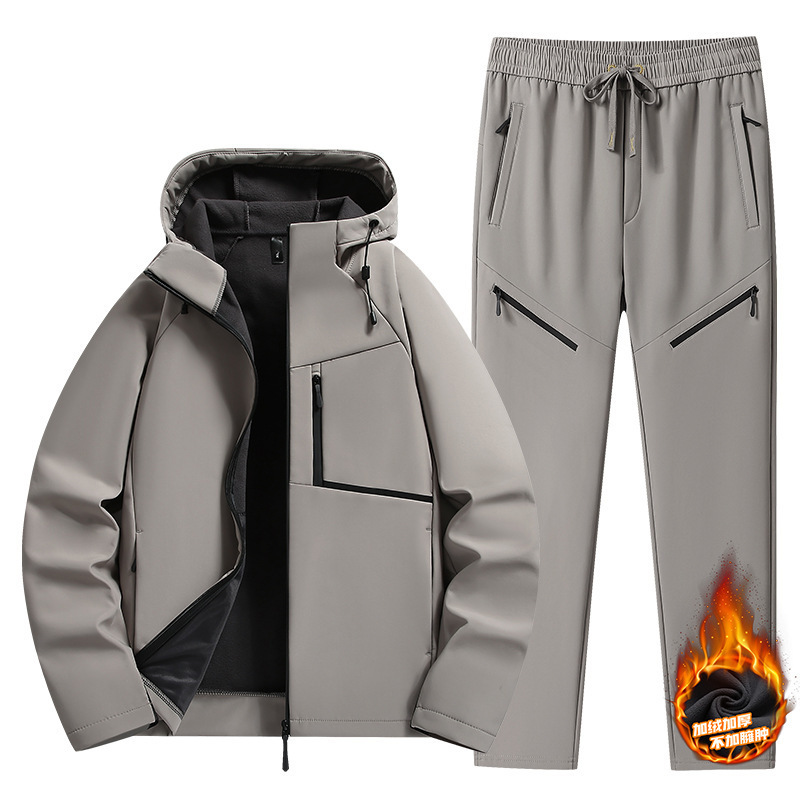 Elástico compuesto agitado conjunto de terciopelo 2024 nuevo tipo de chaqueta de terciopelo blando de invierno para hombres