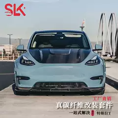 Carbon Fiber Body Kit for Tesla Model Y – Front Bumper, Side Skirts, Rear Diffuser, Spoiler & Hood