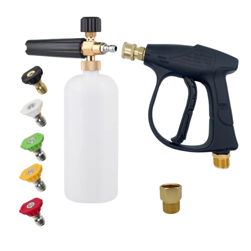 High pressure cleaner PA foam pot 1/4 quick insert universal spray gun household M22-14mm/15mm car wash water gun