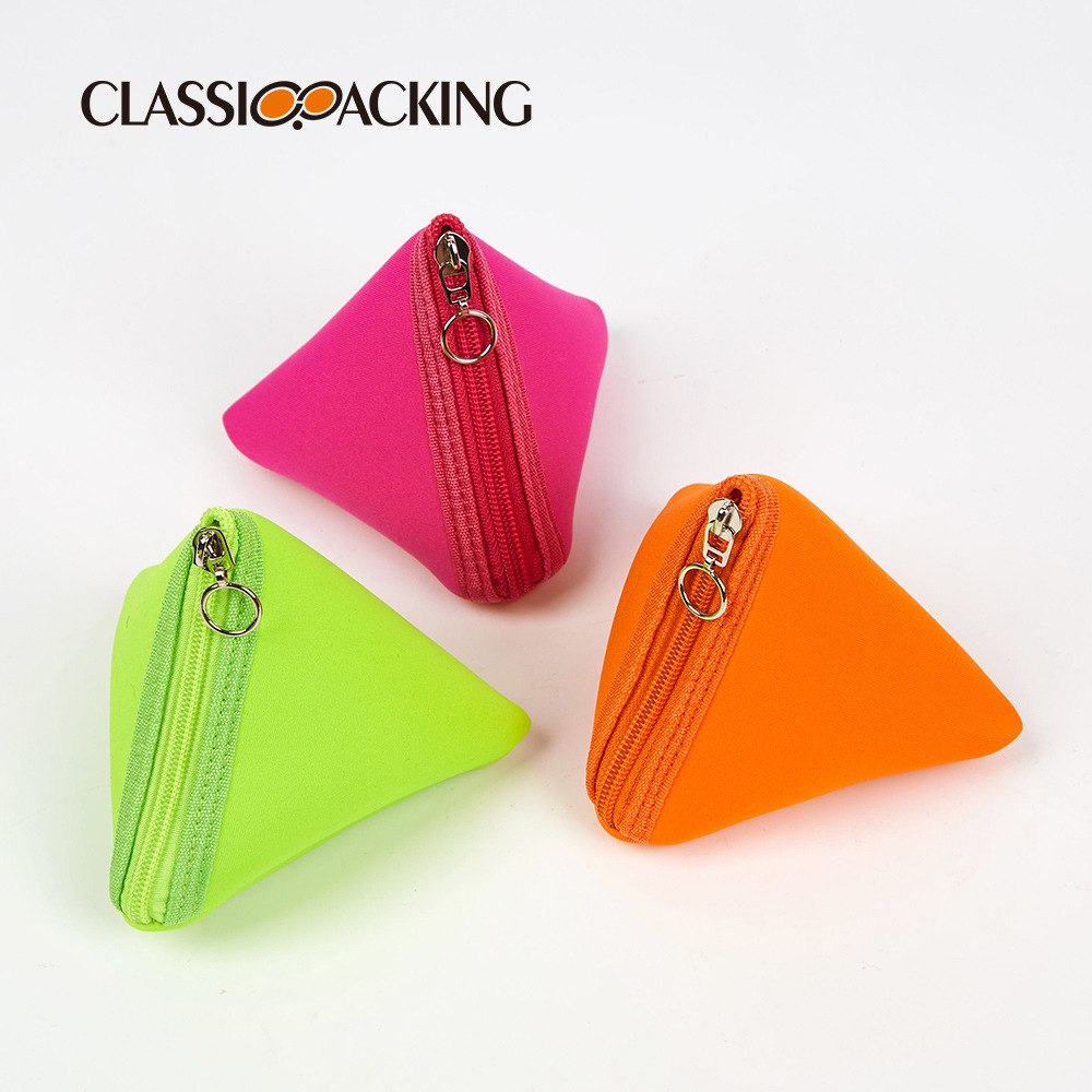 Bolsa de triángulo de color macaron personalizada bolsa de lápiz labial multifuncional bolsa de almacenamiento de joyería de moda bolsa de uñas logotipo imprimible