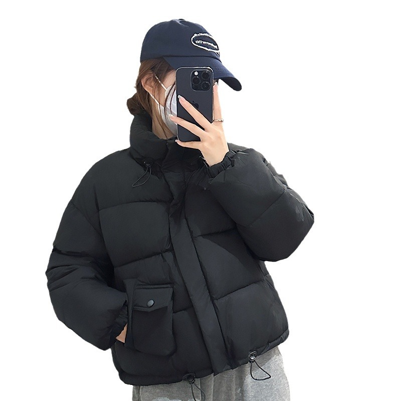 2024 invierno nueva ropa de algodón transfronteriza para mujeres Europa y América ropa de moda corta de algodón para mujeres gruesa de cuello pequeño pan ropa de moda image 5