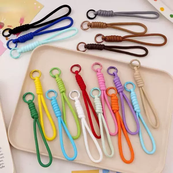 Creative and colorful mobile phone lanyard with a sense of design, woven DIY beaded keychain accessory, wrist strap for water bottles and cameras