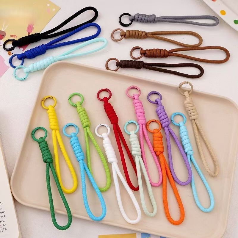Creative and colorful mobile phone lanyard with a sense of design, woven DIY beaded keychain accessory, wrist strap for water bottles and cameras