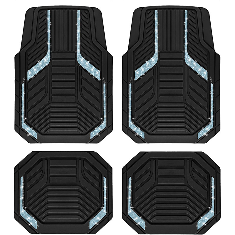 Temu Cross-Border Shipping of American-Style Universal Car Floor Mats That Are Stain-Resistant, Wear-Resistant, and Easy to Care For, Four-Piece Set in Stock