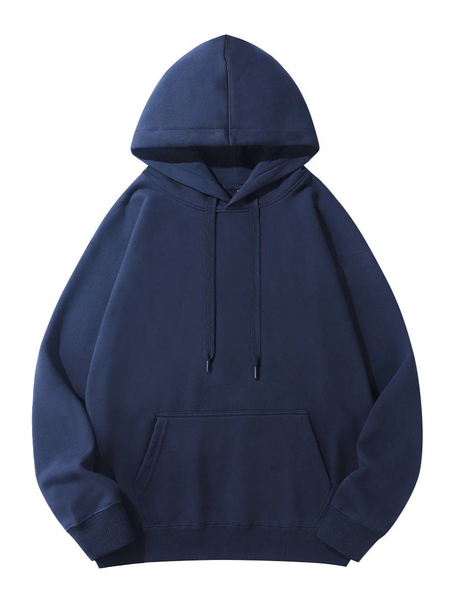 350g americano pesado algodón HOODIE hombres y mujeres gota de hombro suelta Terry suéter con capucha logotipo personalizado