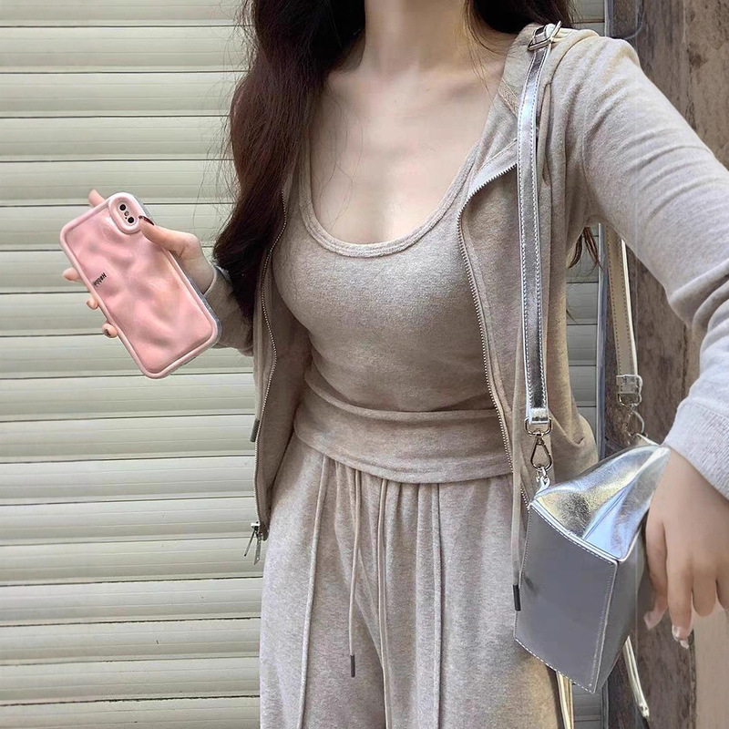 网红休闲运动套装女2025春秋搭配一整套感时尚卫衣卫裤三件套洋气|undefined