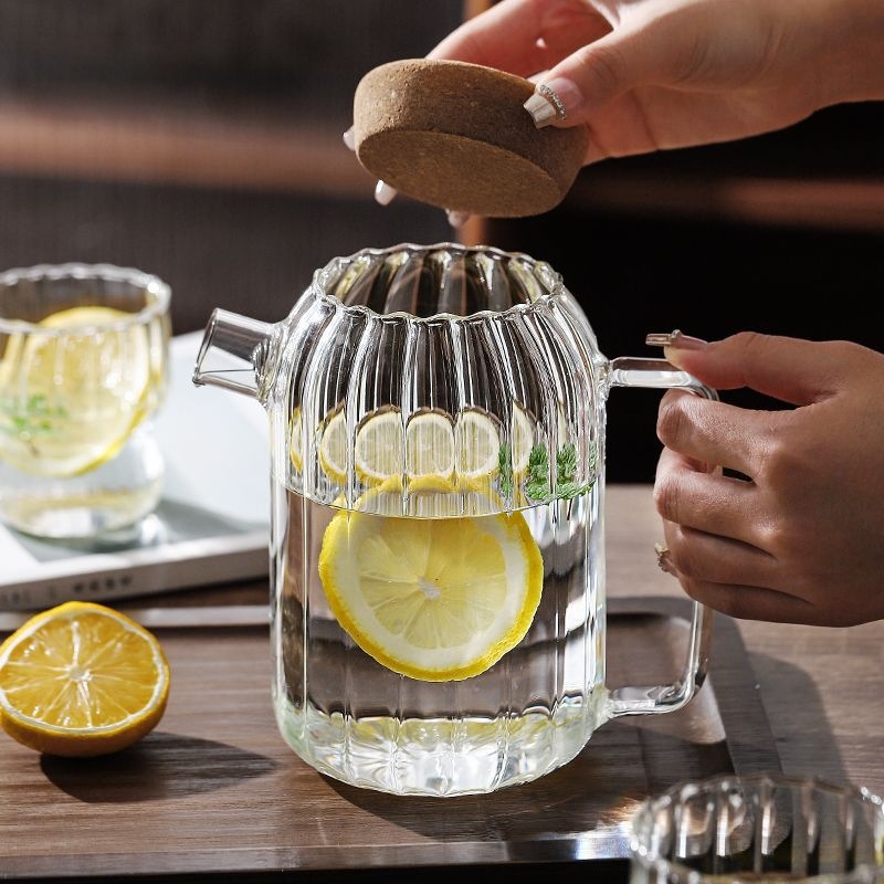 vidrio resistente al calor de alto silicio de silicio de alta capacidad hervidor de agua caliente y fría resistente a altas temperaturas jar de jugo de frutas de alto valor facial taza de agua fría de té