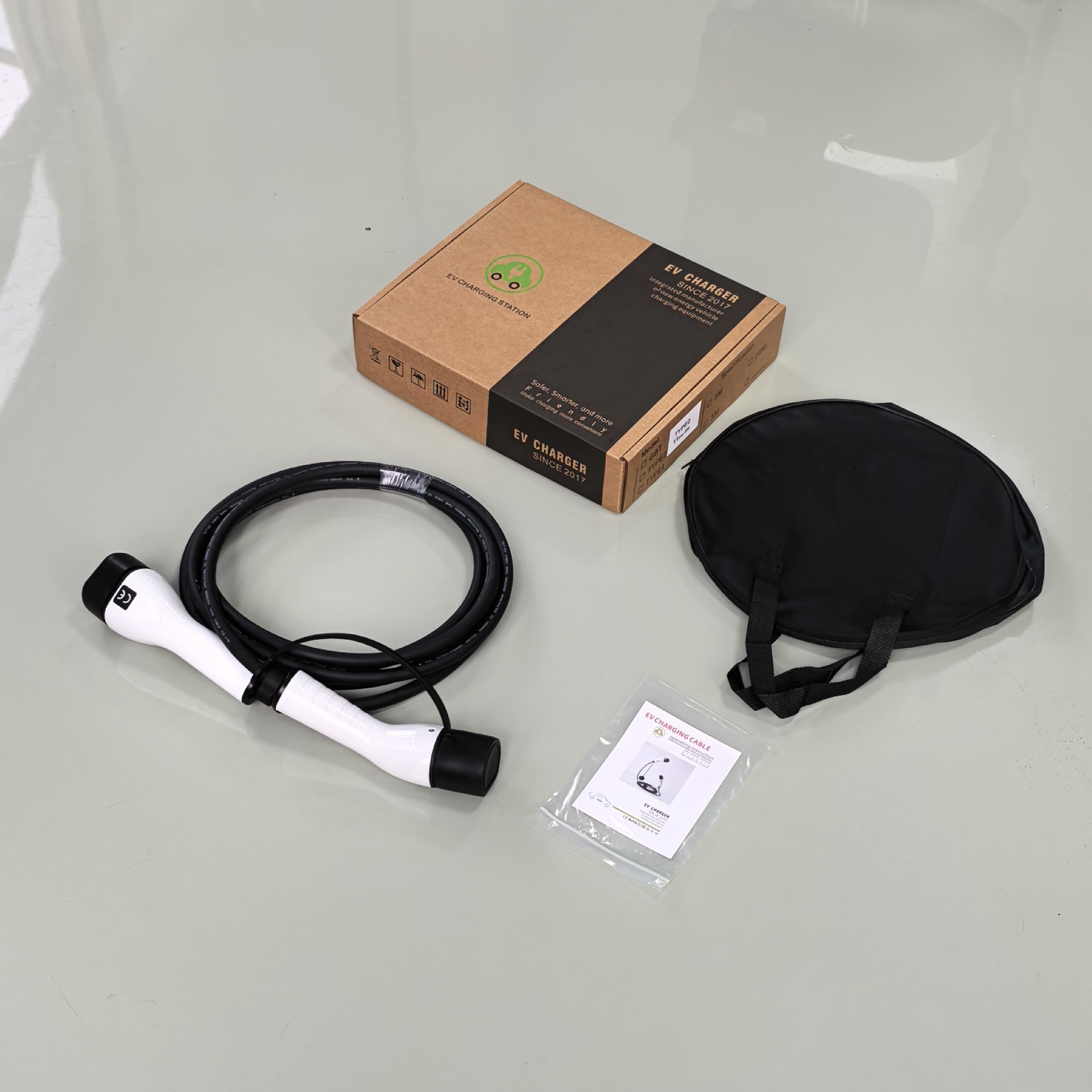 Dual-Head Gun Charging Extension Cable for New Energy Vehicle Charging Pile, Type2 European Standard, National Standard Gbt Gun Head, 7Kw 32A