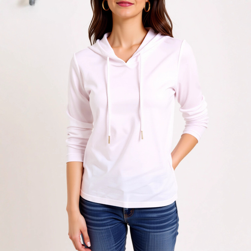 Women's Slim Fit Pullover Hoodie Lightweight Long Sleeve Kangaroo Pocket Basic Casual Wear